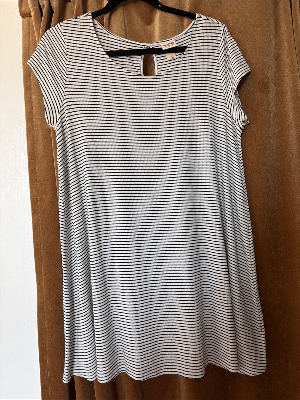 Striped Black & White Swing Dress Mossimo Co. Size L